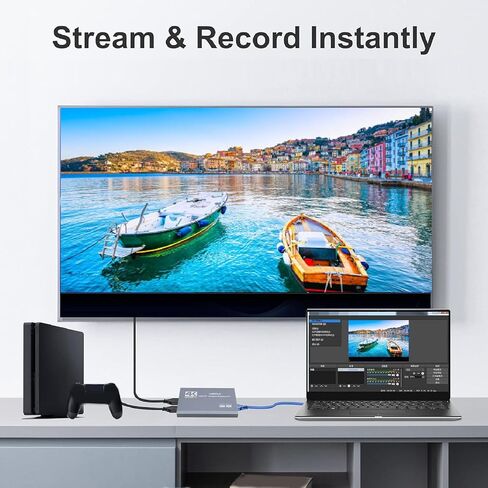 Diyeeni 4K HDMI Capture Card USB 3.0 1080P 60FPS Gaming & Streaming Video Capture Card with HDMI Loop Out, Plug & Play, Low Latency Recording for PC OBS Camera in Saudi Arabia