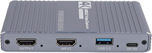 GOWENIC 4K 60Hz HDMI Capture Card, USB 3.0 1080P 60Hz Video Capture with Loop Out, 3.5mm Mic Line in Headphone for Gaming Streaming in Saudi Arabia