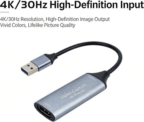 Yoidesu Video Capture Card for 4K 30Hz Input and 1080P 60Hz Output, HDMI to USB 3.0 A Capture Card for Streaming, Game Recording, Teaching, Meetings, and Live Preview in Saudi Arabia