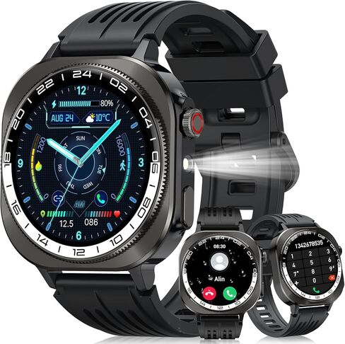 2026 Smart Watch, 1.43" Bluetooth 5.4 Call AMOLED Smartwatch for Men Women, 130+ Sports Modes, 60+Days Flashlight, 24/7 Heart Rate/Sleep Monitor, IP68 Waterproof Fitness Watch Tracker for Android iOS in Saudi Arabia