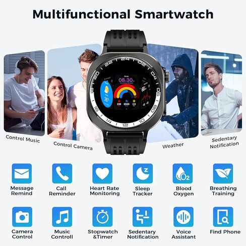 2026 Smart Watch, 1.43" Bluetooth 5.4 Call AMOLED Smartwatch for Men Women, 130+ Sports Modes, 60+Days Flashlight, 24/7 Heart Rate/Sleep Monitor, IP68 Waterproof Fitness Watch Tracker for Android iOS in Saudi Arabia