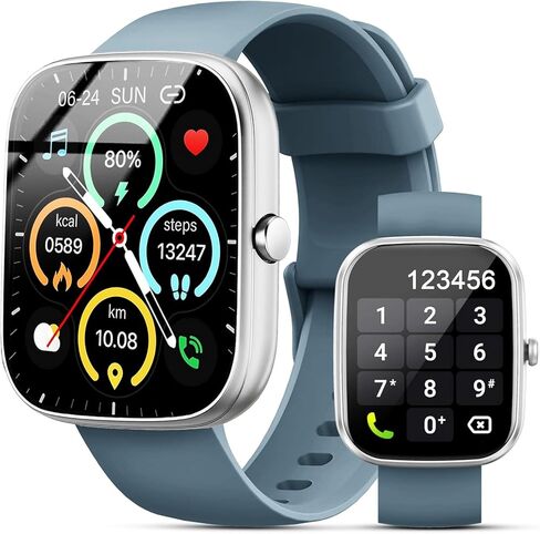 Smart Watch for Men Women(Answer/Make Calls), 2026 New 1.96" HD Smartwatch, Fitness Tracker with 110+ Sport Modes, IP68 Waterproof Pedometer, Heart Rate/Sleep/Step Monitor for Android iOS, Black in Saudi Arabia
