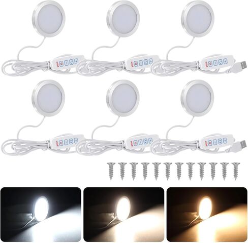 6 Pcs USB Powered Led Lamp Kit, 3 Color Modes, 10 Brightness, DIY Lighting for Crafts and 3D Printed Shade, Aluminum Shell Pc Diffuser in Saudi Arabia