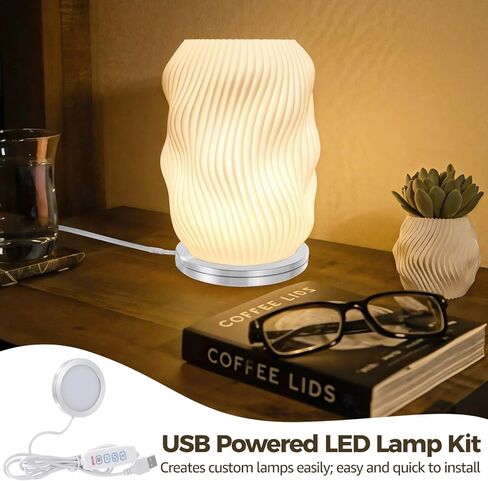 6 Pcs USB Powered Led Lamp Kit, 3 Color Modes, 10 Brightness, DIY Lighting for Crafts and 3D Printed Shade, Aluminum Shell Pc Diffuser in Saudi Arabia