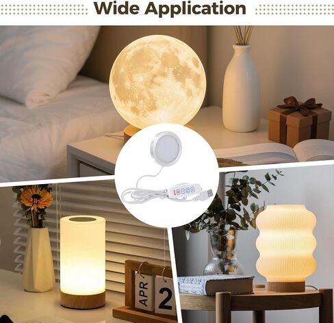 6 Pcs USB Powered Led Lamp Kit, 3 Color Modes, 10 Brightness, DIY Lighting for Crafts and 3D Printed Shade, Aluminum Shell Pc Diffuser in Saudi Arabia