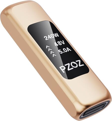 pzoz USB C Female to Female Adapter, USB4 Type C Coupler with Power Display, 240W PD 3.1 Fast Charging, 40Gbps Data Transfer, 8K@60Hz Video, USB C Extension Connector for MacBook iPhone 16 SSD in Saudi Arabia
