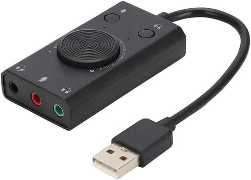 محول الصوت لبطاقة الصوت Cuifati SC2 USB مع التحكم في مستوى الصوت للكمبيوتر المحمول OS 3.5 ملم مقبس ميكروفون سماعة الرأس in Kuwait