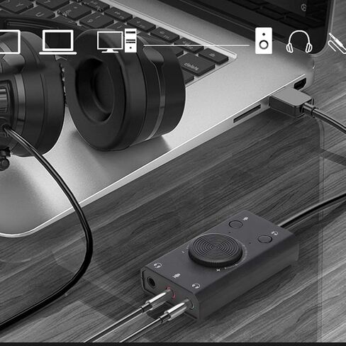 محول الصوت لبطاقة الصوت Cuifati SC2 USB مع التحكم في مستوى الصوت للكمبيوتر المحمول OS 3.5 ملم مقبس ميكروفون سماعة الرأس in Kuwait