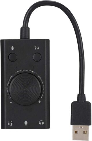 محول الصوت لبطاقة الصوت Cuifati SC2 USB مع التحكم في مستوى الصوت للكمبيوتر المحمول OS 3.5 ملم مقبس ميكروفون سماعة الرأس in Kuwait