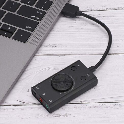 محول الصوت لبطاقة الصوت Cuifati SC2 USB مع التحكم في مستوى الصوت للكمبيوتر المحمول OS 3.5 ملم مقبس ميكروفون سماعة الرأس in Kuwait