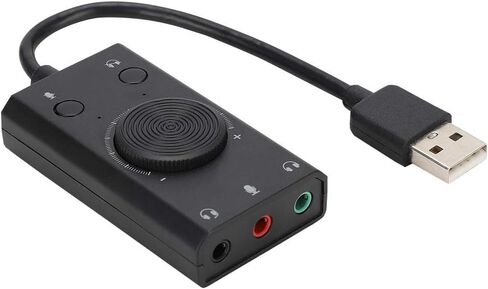 محول الصوت لبطاقة الصوت Cuifati SC2 USB مع التحكم في مستوى الصوت للكمبيوتر المحمول OS 3.5 ملم مقبس ميكروفون سماعة الرأس in Kuwait