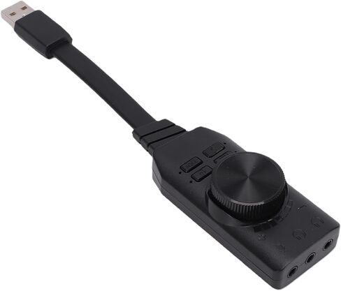 Fabater USB Sound Card, 7.1 Surround Sound External Stereo Adapter with Volume Control and Mic Mute, USB to 3.5mm Jack Audio Adapter for PC Laptop Desktop Headphone OS X in Saudi Arabia