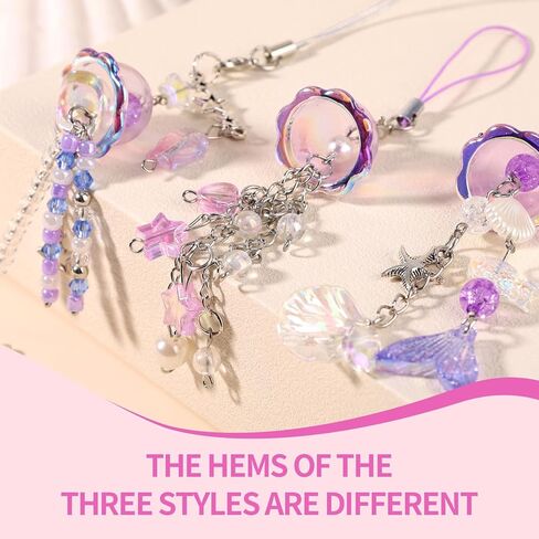 3pcs Purple Jellyfish Phone Charms, Aesthetic Y2K Cell Phone Wrist Strap Cute Lanyard Accessories Charm for Camera Bag Keychain Wallet Pendants Decor (3 Designs) in Saudi Arabia