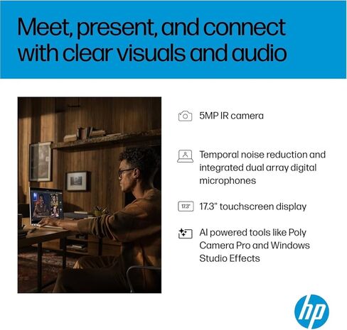 HP OmniBook 7 (Next Gen Envy 17) AI Laptop, 17.3" FHD Touchscreen, Intel Core Ultra 7 258V, 32GB DDR5 RAM, IST Computer Customized 512GB/1TB/2TB SSD, ARC 140V GPU (16GB), 5MP IR Webcam, Win 11 Pro in Saudi Arabia