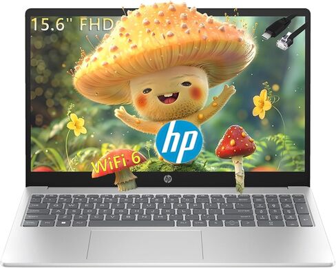 HP Essential Laptop Computer for Student Home Study, Office 365, Intel N100 (2026 Edition), 8GB RAM, 256GB SSD, Long Battery Life & Portable Design, 15.6" FHD, Type C RJ45 Cable, Windows 11 Home in Saudi Arabia