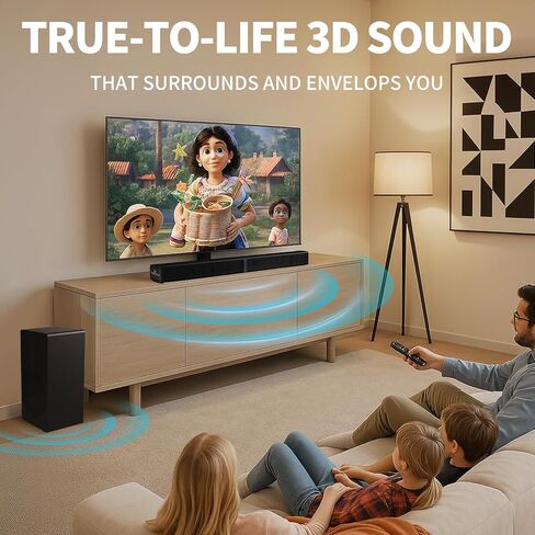 شريط صوت LARKSOUND 2 في 1 قابل للفصل مع مضخم صوت، مكبر صوت 31 بوصة للتلفزيون الذكي، مع بلوتوث 5.3/HDMI ARC/اتصالات بصرية/Aux in Kuwait