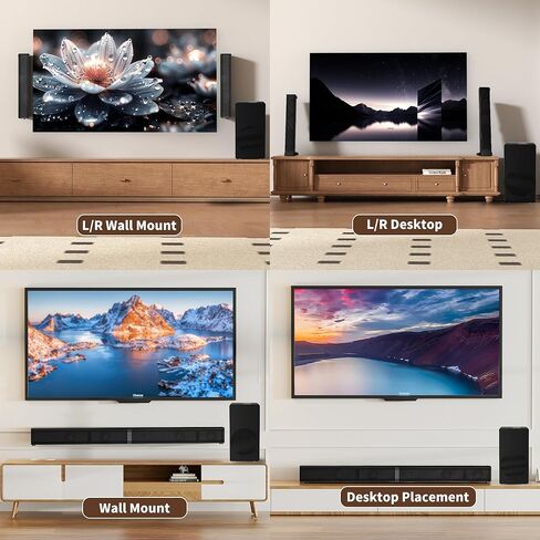 شريط صوت LARKSOUND 2 في 1 قابل للفصل مع مضخم صوت، مكبر صوت 31 بوصة للتلفزيون الذكي، مع بلوتوث 5.3/HDMI ARC/اتصالات بصرية/Aux in Kuwait