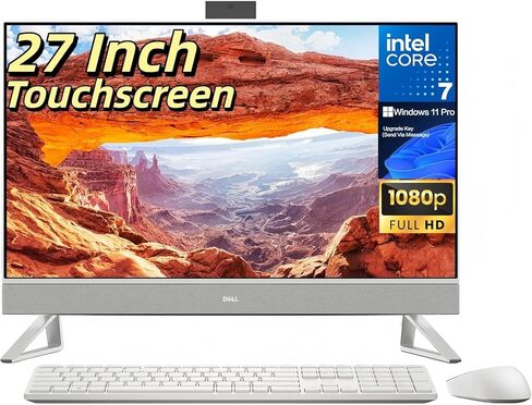 Dell All in One Desktop Computer 27 Inch, Intel Core 7 150U(10 Cores), NVIDIA GeForce MX570A, 27" FHD (1920 x 1080) Touchscreen, 16 GB RAM, 512 GB SSD, WiFi 6E, Webcam, Windows 11 Pro in Saudi Arabia