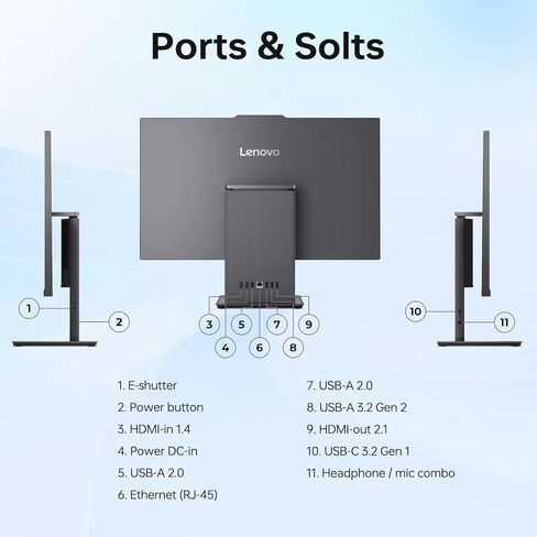 Lenovo IdeaCentre Business Computer All-in-One PC, 27" FHD 100Hz Display, Intel Core i7-13620H, 16GB DDR5, 2TB SSD, Wi-Fi 6, Windows 11 Pro with AI & Microsoft Copilot, Wireless KB & M, Grey in Saudi Arabia