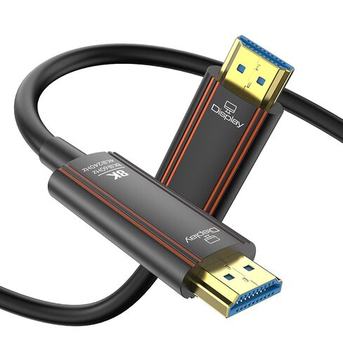 كابل HDMI من الألياف الضوئية بطول 100 قدم، سلك HDMI 2.1 بطول 8K بسرعة 48 جيجابت في الثانية يدعم سرعة فائقة 8K@60 هرتز 4K@240 هرتز ديناميكي HDR/eARC/HDCP 2.2&2.3/3D متوافق مع جهاز العرض PS5 PS4 Xbox HDTV in Kuwait