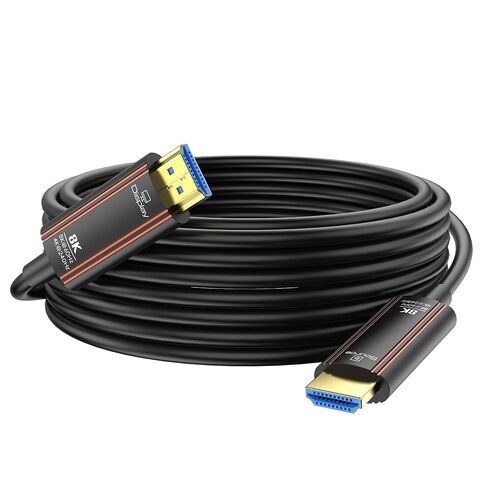 كابل HDMI من الألياف الضوئية بطول 100 قدم، سلك HDMI 2.1 بطول 8K بسرعة 48 جيجابت في الثانية يدعم سرعة فائقة 8K@60 هرتز 4K@240 هرتز ديناميكي HDR/eARC/HDCP 2.2&2.3/3D متوافق مع جهاز العرض PS5 PS4 Xbox HDTV in Kuwait