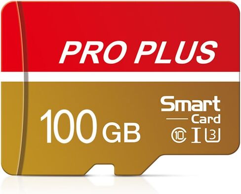 High Speed Micro SD Card with Adapter,100GB TF Card for Security Cameras, Smartphones,Tablets,Drones - U3,Class 10,A1,Full HD Video(Gold) in Saudi Arabia