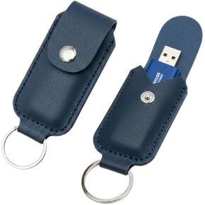 حافظة محرك أقراص فلاش USB من جلد البولي يوريثان مكونة من قطعتين مع سلسلة مفاتيح، غطاء حامل لمحرك الإبهام مضاد للفقدان، منظم حقيبة تخزين عصا الذاكرة المحمولة، غطاء حماية USB لحقيبة الكمبيوتر المحمول والمفتاح (الجراب فقط) in Kuwait