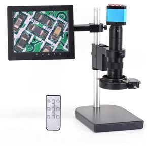 مجهر HDMI إلكتروني، كاميرا مجهر لحام تكبير 180X، يدعم تسجيل الصور/الفيديو، مع ضوء LED، لإصلاح الإلكترونيات، لحام PCB SMD in Kuwait