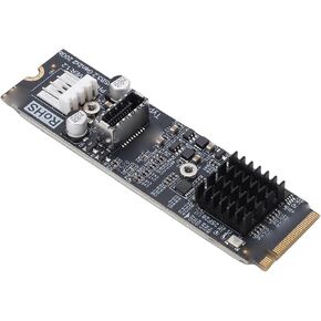 Pomya PCIe NVMe M.2 M Key to USB 3.2 Type E محول 20 جيجابت في الثانية ASM3242 شرائح، بطاقة اللوحة الأمامية، توسيع تخزين عالي السرعة مع مبدد حرارة للوحة الأم in Kuwait