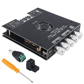 ZK-HT21 لوحة مضخم صوت بلوتوث TDA7498E رقائق HiFi 2.1 قناة 160 وات × 2 + 220 وات مضخم صوت ستيريو وحدة مضخم طاقة صوت صغير لمكبرات الصوت المنزلية ذاتية الصنع مع تحكم ثلاثي وباس in Saudi Arabia