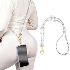 Universal Sparkly Crossbody Phone Lanyard - Bling 3-in-1 Phone Strap & ID Badge Holder - Fits iPhone, Samsung, Google Pixel & All Smartphones (Vibrant) in Kuwait