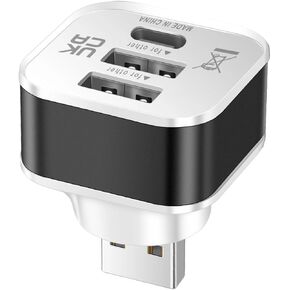 موسع شحن USB محمول للسيارة 3 منافذ ممتدة وموصل متعدد الأغراض بديل للهواتف والأجهزة اللوحية وشحن الفاصل in Kuwait