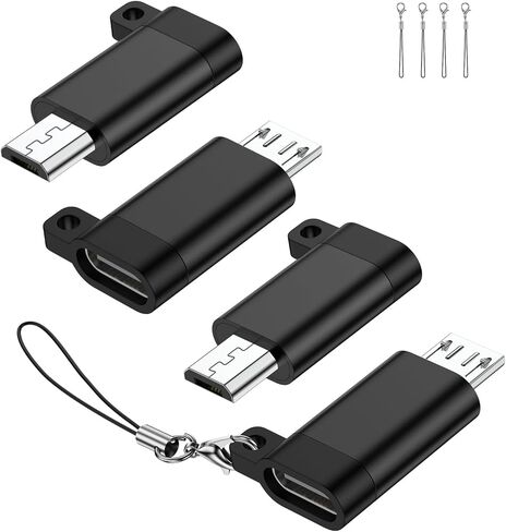 محول Micro USB إلى USB C، 4 حزم محول Micro USB 2.0 ذكر إلى نوع C أنثى للشحن ومزامنة البيانات لهاتف Samsung Galaxy A02 A01 A10 A10s S7 S6 J8 J7 J6 J5 J4 J3 J2، Note 6 5، Nexus 5 6 وأجهزة Micro USB in Saudi Arabia