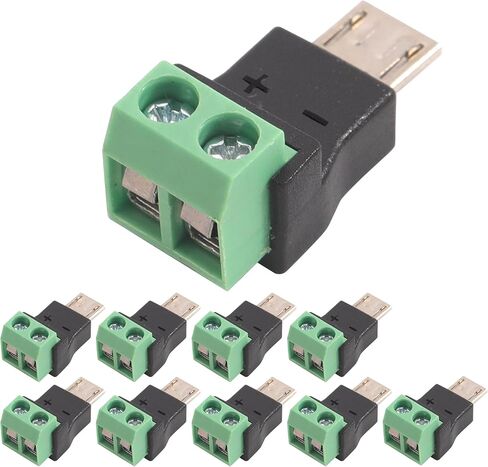 محول USB من النوع C ذكر إلى 2 دبوس، طرف توصيل سريع بدون لحام 5 فولت/3 أمبير لأسلاك الطاقة DIY، إصلاح كابل الشحن (10 عبوات) in Saudi Arabia