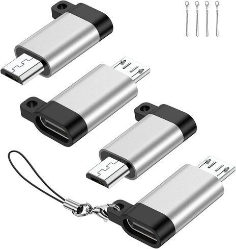 USB C to Micro USB Adapter, 4-Pack USBC Female to Micro USB Male Converter Charge & Data Sync for Samsung Galaxy A02 A01 A10 A10s S7 S6 J8 J7 J6 J5 J4 J3 J2,Note 6 5,Nexus 5 6 & Micro USB Devices in Saudi Arabia