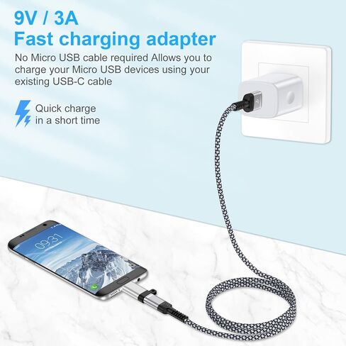 USB C to Micro USB Adapter, 4-Pack USBC Female to Micro USB Male Converter Charge & Data Sync for Samsung Galaxy A02 A01 A10 A10s S7 S6 J8 J7 J6 J5 J4 J3 J2,Note 6 5,Nexus 5 6 & Micro USB Devices in Saudi Arabia