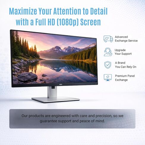 Dell P2725H 27" Full HD 1920 x 1080 Monitor - Computer Monitor Screen with Power Cable USB 3.0 Upstream, DisplayPort + HDMI Cables in Saudi Arabia