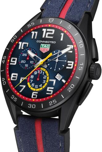 TAG Heuer Connected Caliber E4، إصدار Oracle Red Bull Racing Edition، ساعة ذكية مقاس 45 مم، أسود، نظام تشغيل Wear من Google، هيكل من التيتانيوم، شاشة AMOLED مقاس 1.39 بوصة، مقاومة للماء حتى عمق 50 مترًا in Kuwait
