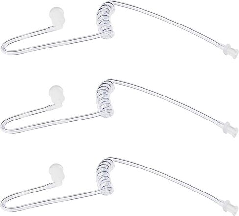 Replacement Clear Acoustic Coil Tube for Motorola Kenwood Walkie Talkie Surveillance Earpiece Two Way Radio Headset, Pack of 3 in Saudi Arabia
