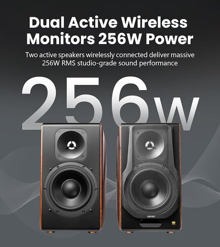 Edifier S3000MKII Audiophile Speakers, Hi-Res 2.0 Powered Bookshelf Speakers with 256W RMS, aptX HD Bluetooth, 5.8GHz Wireless, Planar Magnetic Tweeter - for Turntable, Home Audio in Saudi Arabia