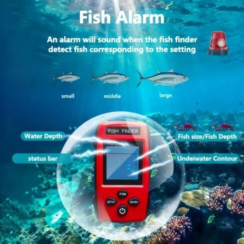 كاياك المحمولة عمق الأسماك مكتشف المياه المحمولة صياد السمك سونار Castable قوارب الكاياك Fishfinder محول الصيد شاشة الكريستال السائل in Saudi Arabia