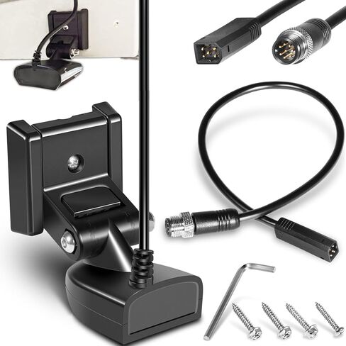 XNT-9-HW-T Transom Temperature Transducer & 720074-1 AS EC QDE Ethernet Adapter Cable for Humminbird Helix 5/7/8/9/10/12 with Dual Spectrum Chirp Sonar 710274-1, 20 Feet Cable Length in Saudi Arabia