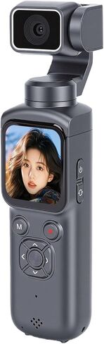 Fabater Vlogging Camera, 64MP 4K WiFi Body Cam with Rotation Touch, Face Tracking, Time Lapse Slow Motion for Tiktok Vloggers and Content Creators in Saudi Arabia