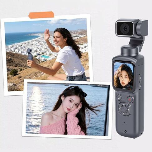 Fabater Vlogging Camera, 64MP 4K WiFi Body Cam with Rotation Touch, Face Tracking, Time Lapse Slow Motion for Tiktok Vloggers and Content Creators in Saudi Arabia
