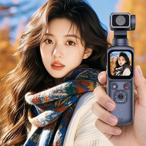 Fabater Vlogging Camera, 64MP 4K WiFi Body Cam with Rotation Touch, Face Tracking, Time Lapse Slow Motion for Tiktok Vloggers and Content Creators in Saudi Arabia
