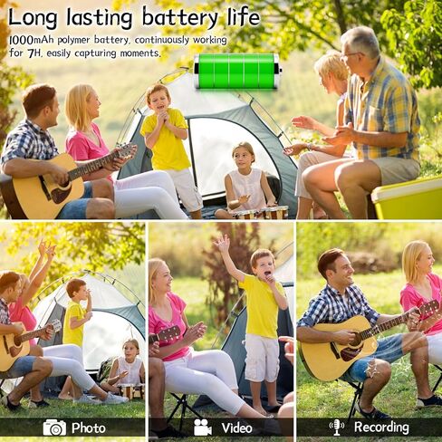 2K Mini Body Camera with WiFi App and Built-in Screen, Portable Wearable Camera with 180° Rotating Lens, IR Night Vision, Loop Recording, Clip-On Video Recorder for Cycling, Travel, Outdoor (0, GB) in Saudi Arabia