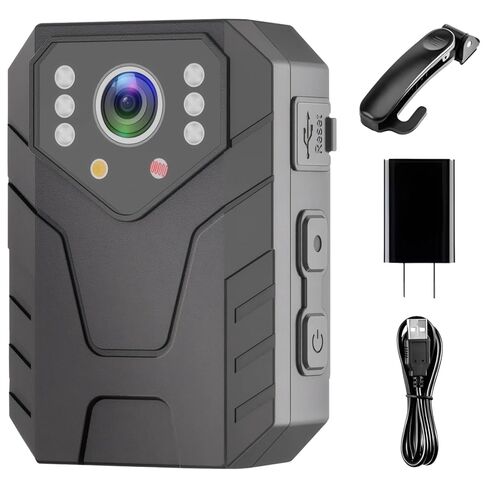 128G Body Camera 2K, 170° Wide Angle, Ir Night Vision, Ip66 Waterproof, 3 X 2.1 X 1.2 in, Law Enforcement Body Cam in Saudi Arabia