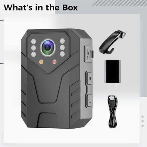 128G Body Camera 2K, 170° Wide Angle, Ir Night Vision, Ip66 Waterproof, 3 X 2.1 X 1.2 in, Law Enforcement Body Cam in Saudi Arabia