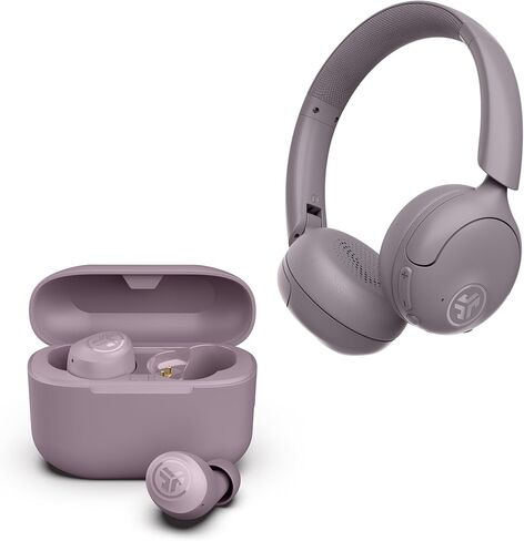 JLab Mauve Bundle, Go Lux ANC Wireless Headphones, Go Air Pop+ True Wireless Bluetooth Earbuds in Saudi Arabia