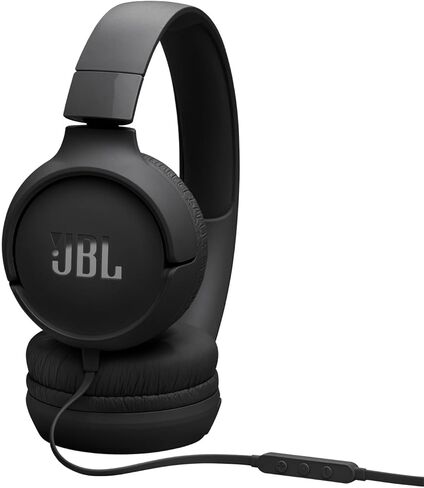 JBL Tune 520C USB-C Wired on-Ear Headphones with Hi-Res Audio Support, JBL Pure Bass Sound, USB-C connectivity, 3-Button Remote with Microphone and EQ presets Control (Black) (Renewed) in Saudi Arabia